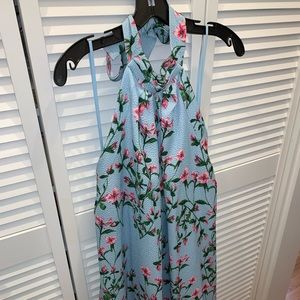 Cynthia Steffe Flowered Blue Strapless Dress